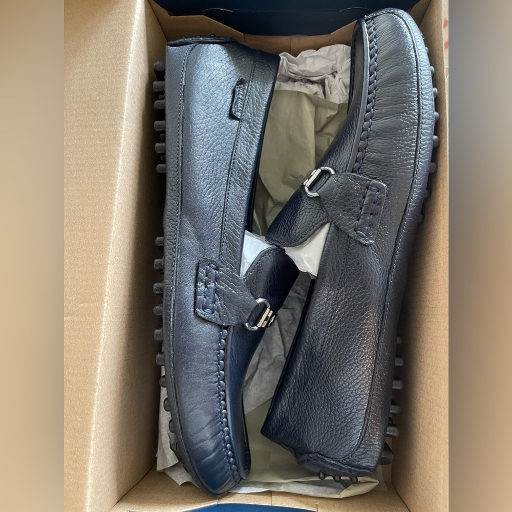 NWOT Cole Haan Provincetown Bit Driver Navy Pebbled Loafers C26630 10.5M w/ box